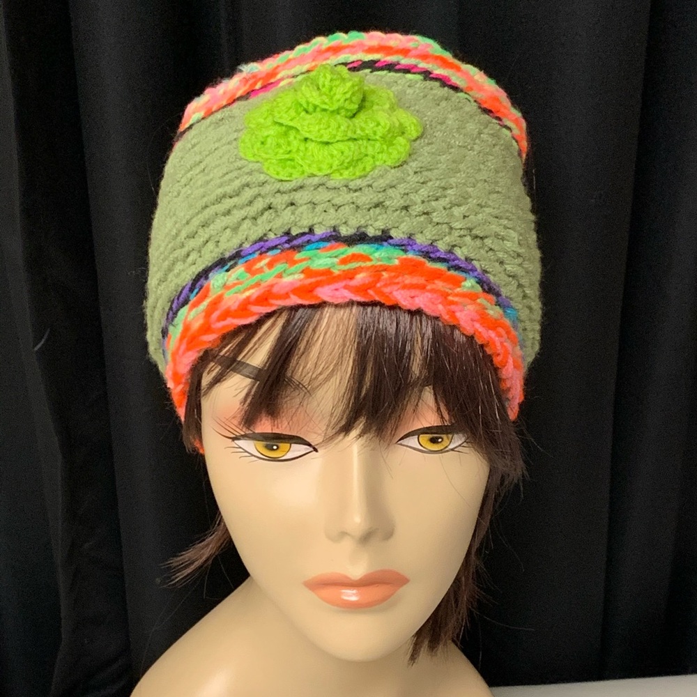 Headband with Green rose